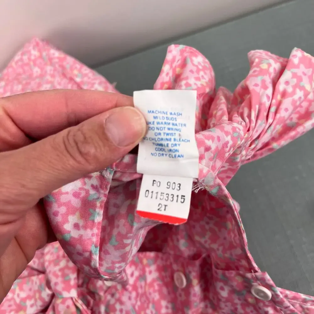 Vintage Samara Pink Floral Ruffle Dress 2T NWT